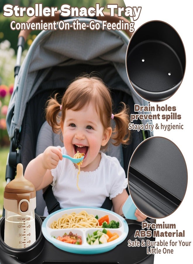 CebraBounze Snack Tray Compatible with Nuna, Universal Stroller Snack Tray with Cup Holder and Phone Holder, Essential Stroller Accessories for Family Travel Snacking - Image 3